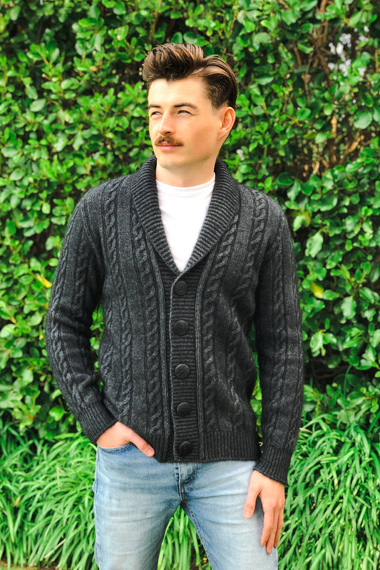 MEN'S CABLE BUTTON JACKET