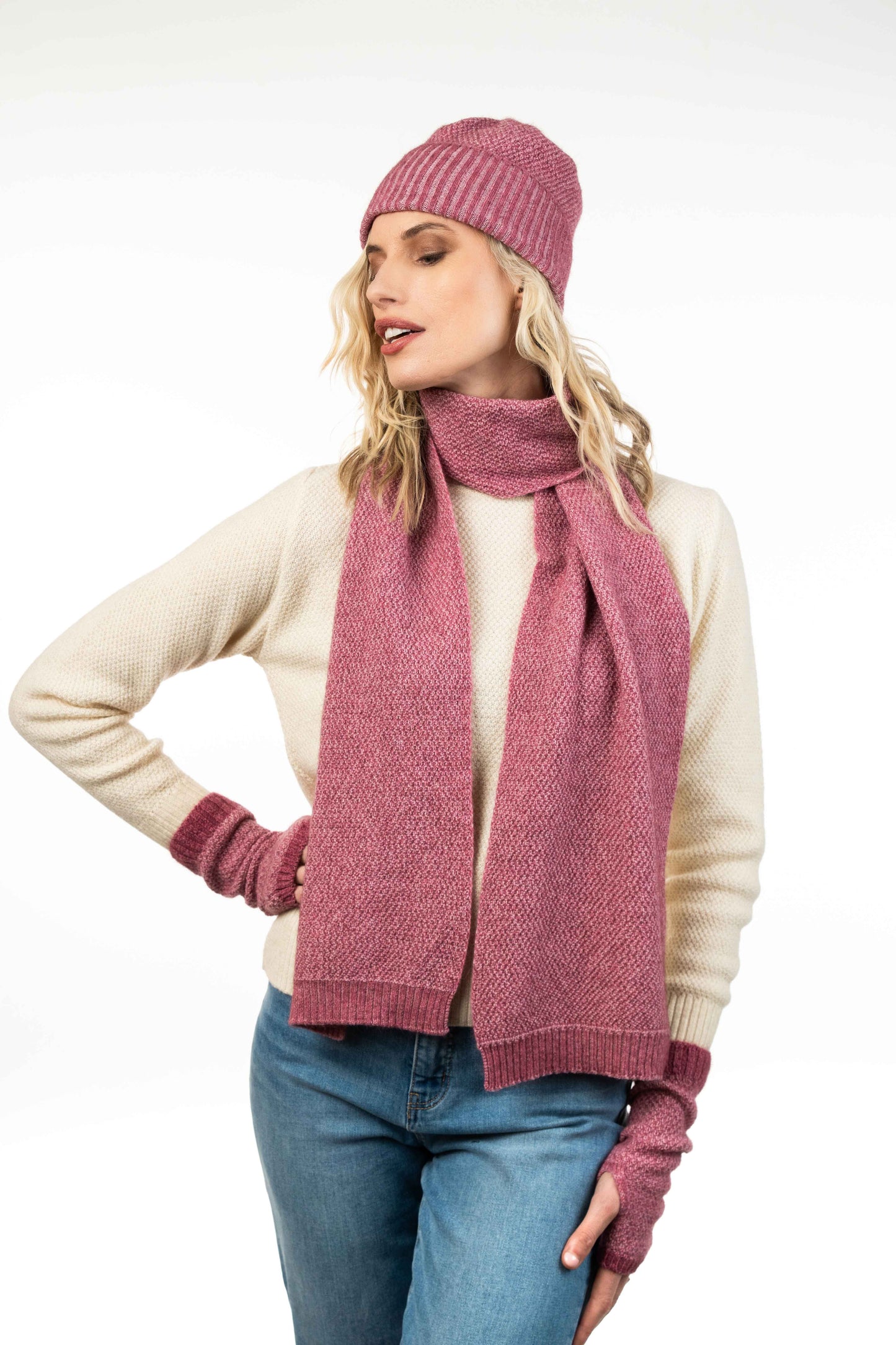 MOSS STITCH PLATED SCARF