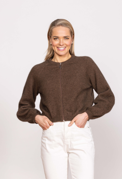 BELLOW SLEEVE ZIP CARDI