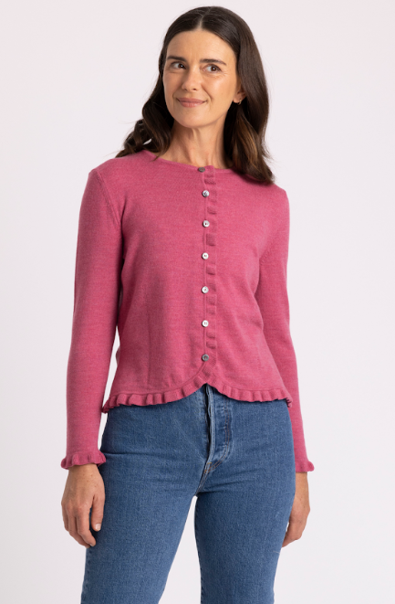 FRILL TRIM CARDIGAN