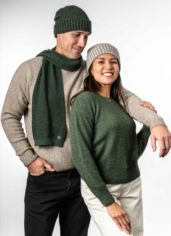 MOSS STITCH PLATED BEANIE