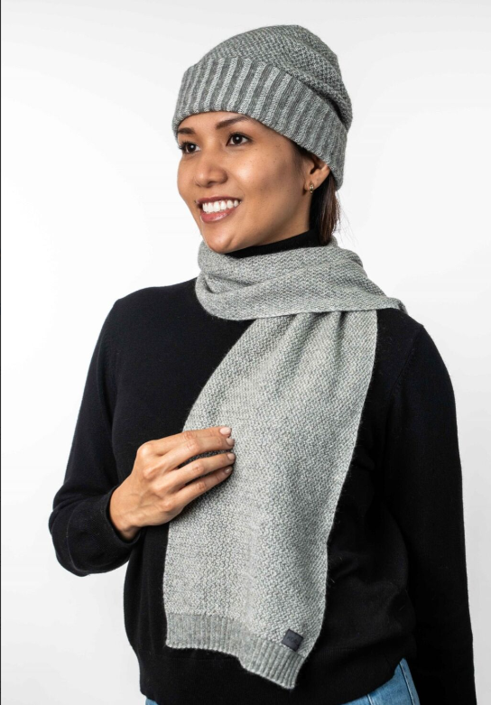 MOSS STITCH PLATED BEANIE