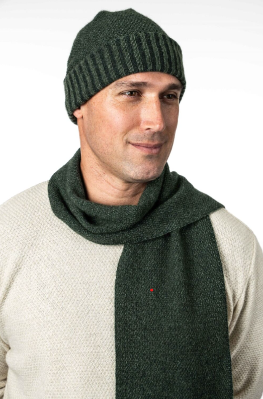 MOSS STITCH PLATED BEANIE