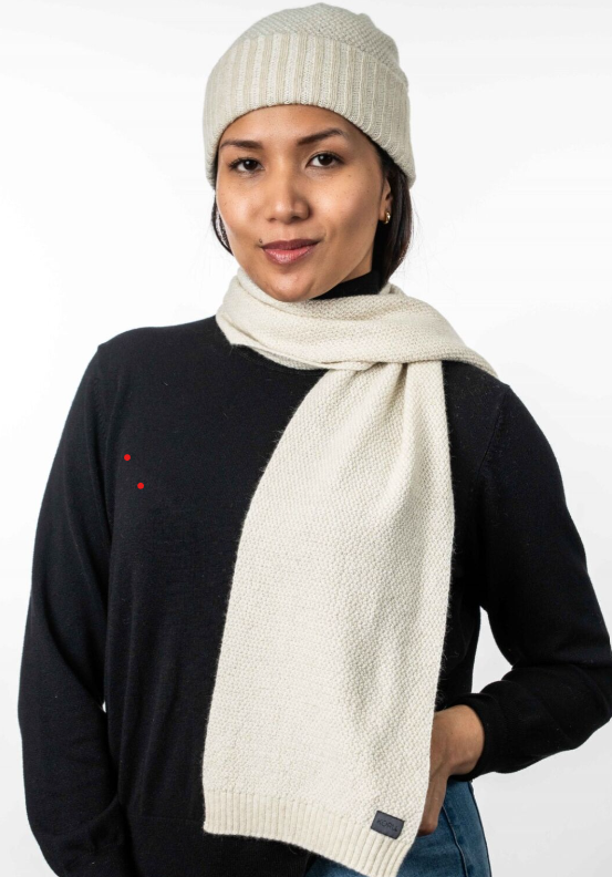 MOSS STITCH PLATED BEANIE