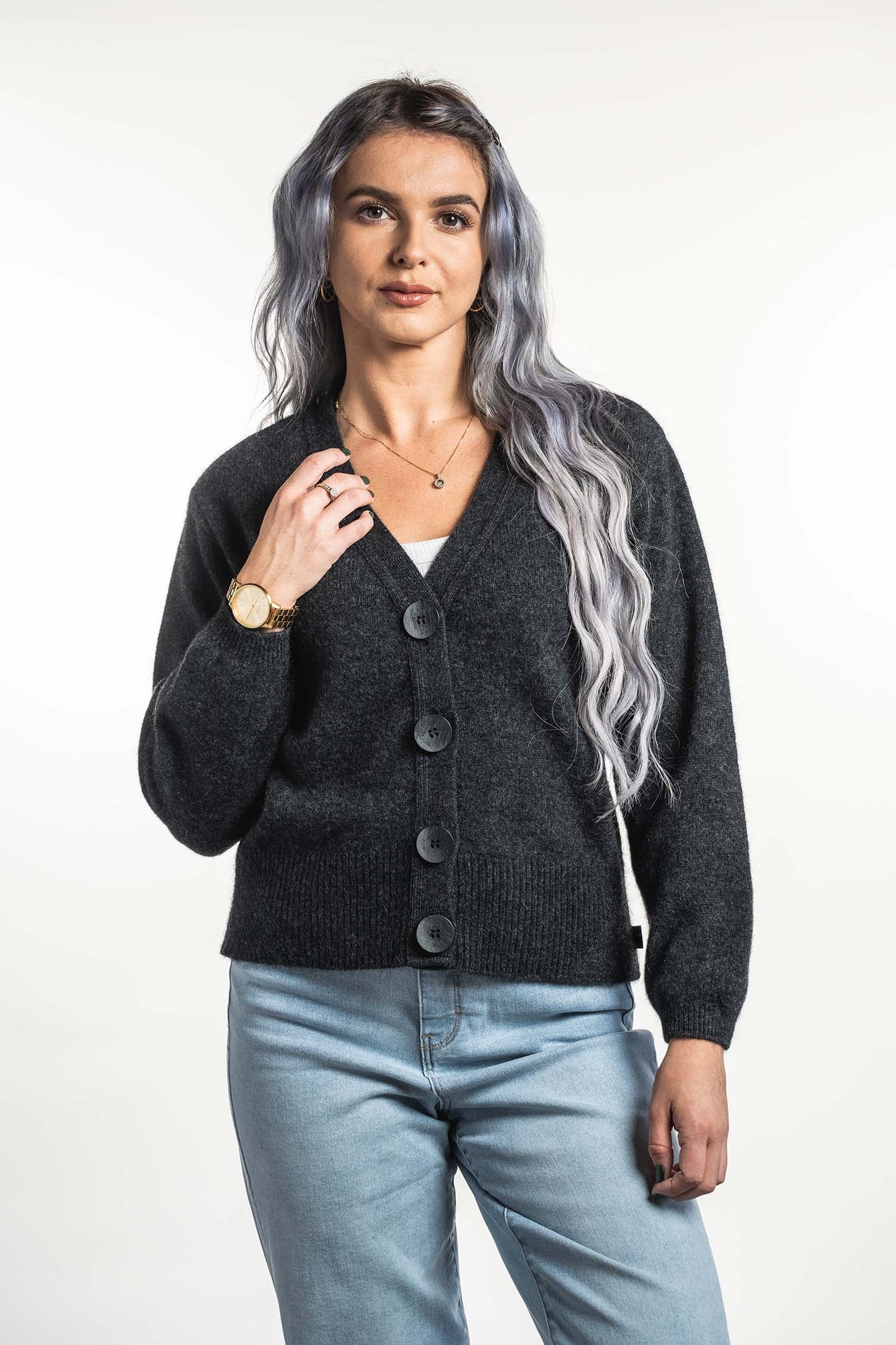 V NECK CARDIGAN