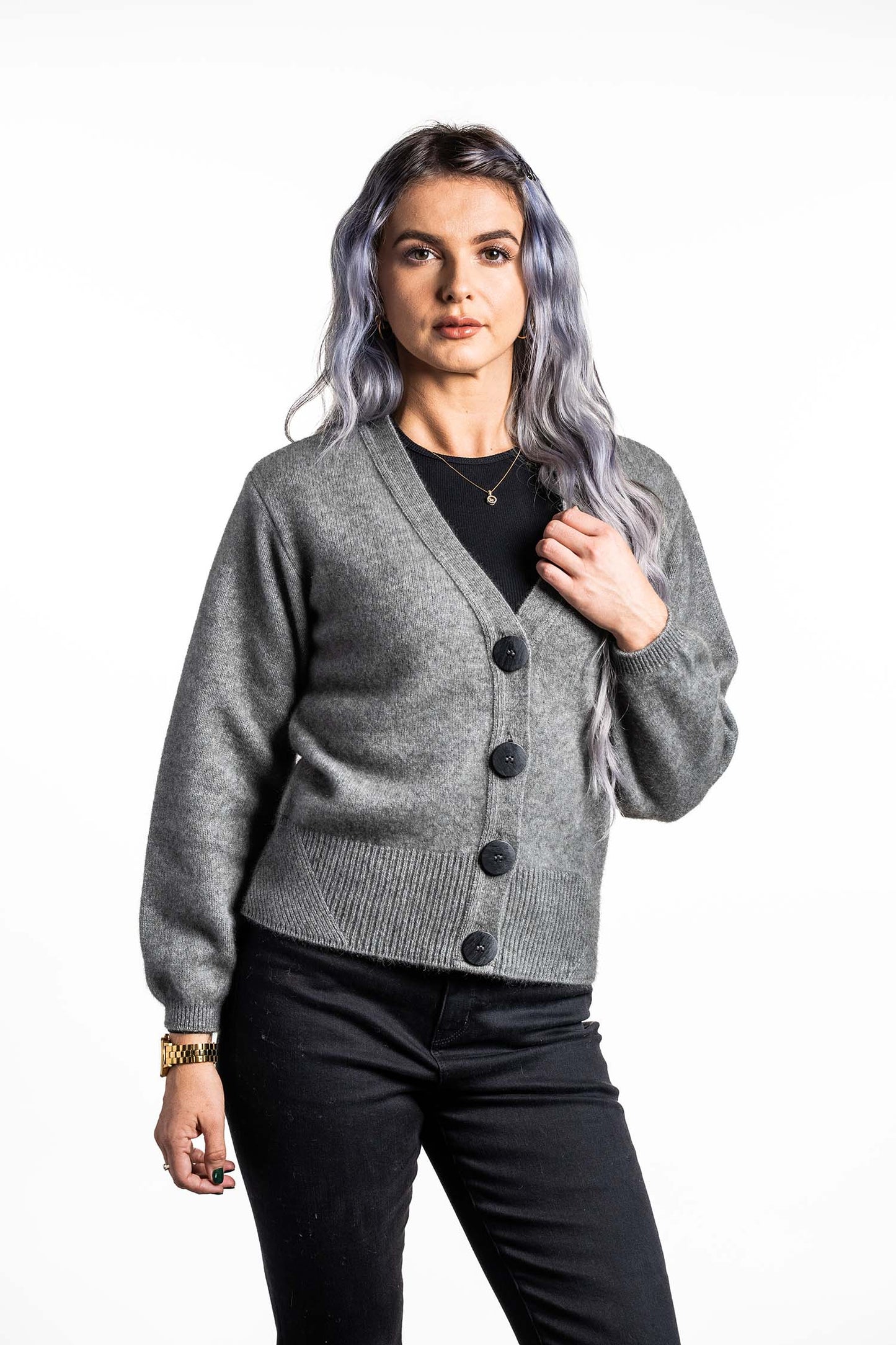 V NECK CARDIGAN