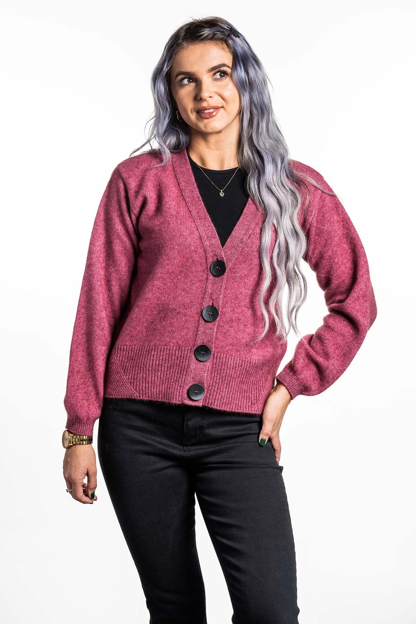 V NECK CARDIGAN