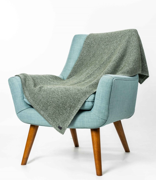 PLATED HERRINGONE THROW