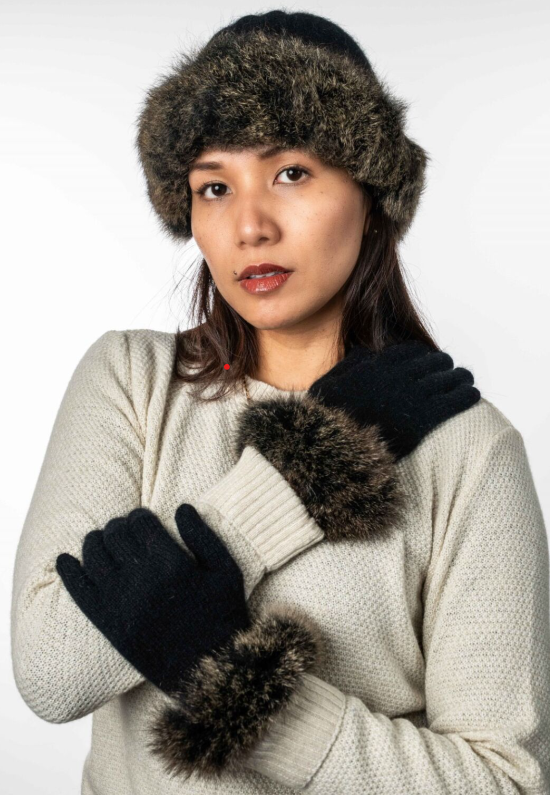 FUR TRIM BEANIE