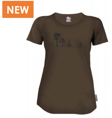 LADIES MERINO SHORT SLEEVED T-SHIRT TREESCAPE