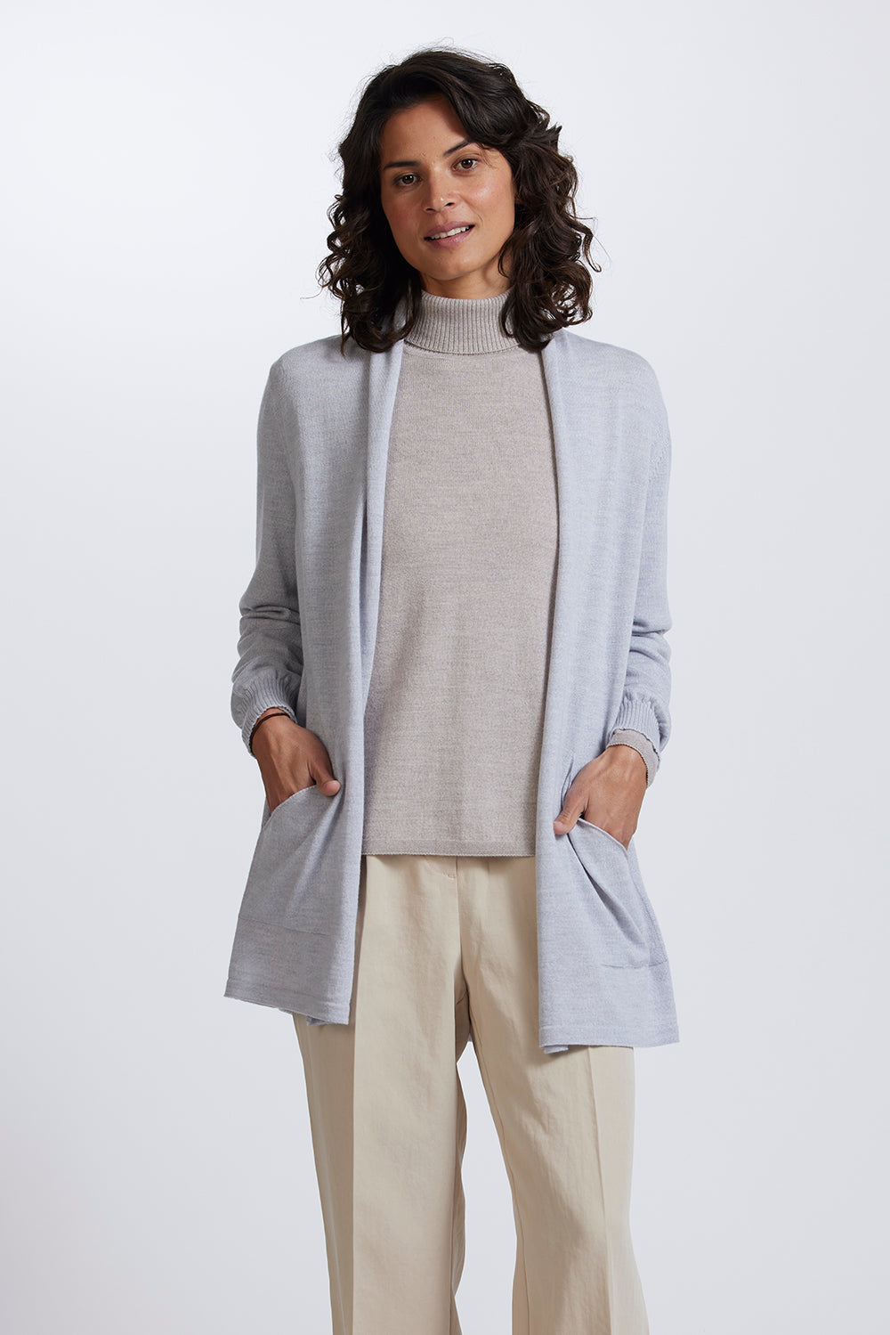 L/S OPEN FRONT LONG CARDIGAN