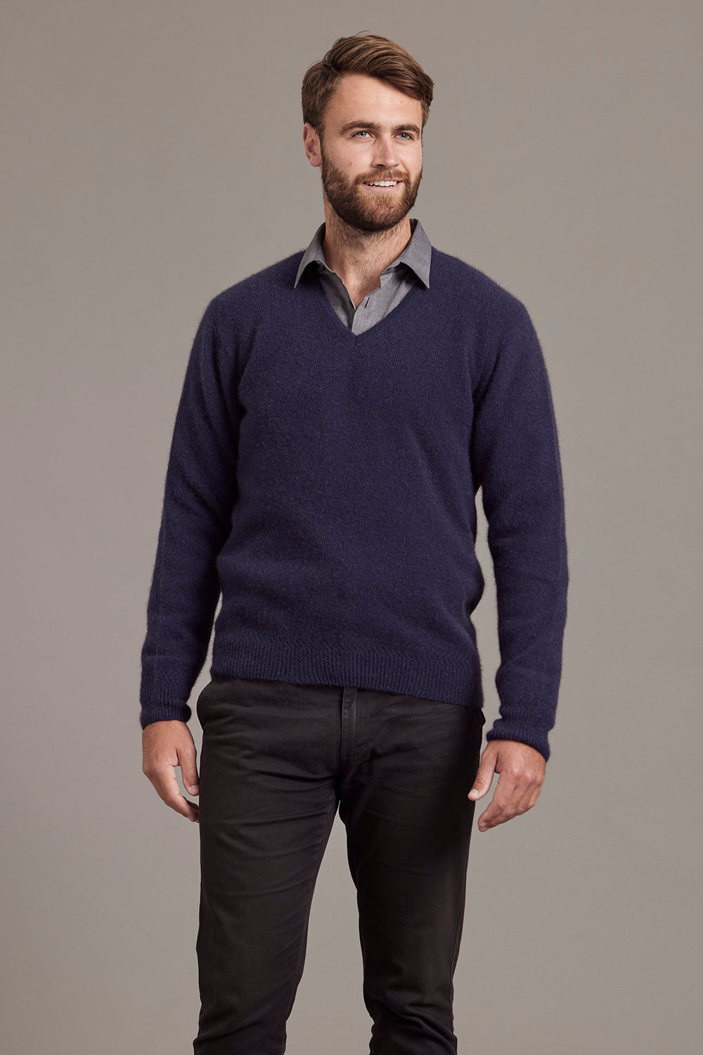 RACK STITCH V NECK JERSEY