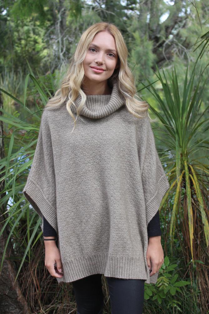 LUSH COWL NECK PONCHO - Woolshed Gallery