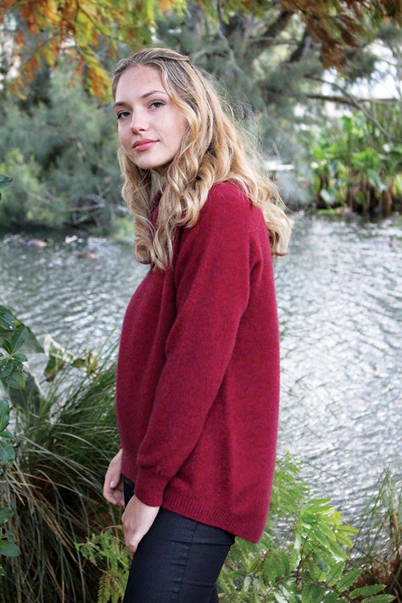 CURVED HEM COWL NECK JUMPER - Woolshed Gallery