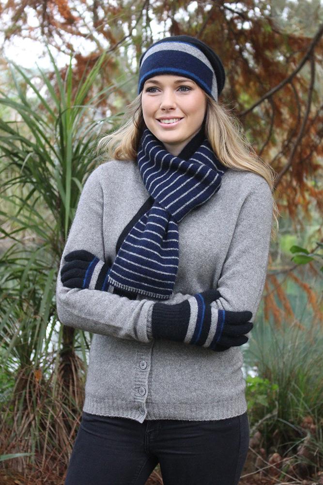 ACCENT STRIPE BEANIE - Woolshed Gallery