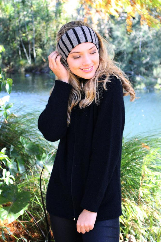 REVERSIBLE PLAIN/STRIPED HEADBAND - Woolshed Gallery