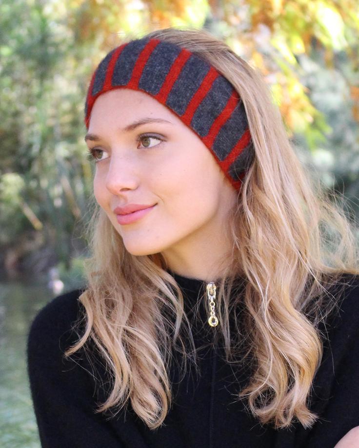 REVERSIBLE PLAIN/STRIPED HEADBAND - Woolshed Gallery