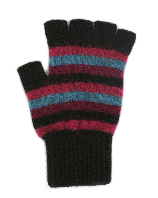 MULTI STRIPED FINGERLESS GLOVE - Woolshed Gallery