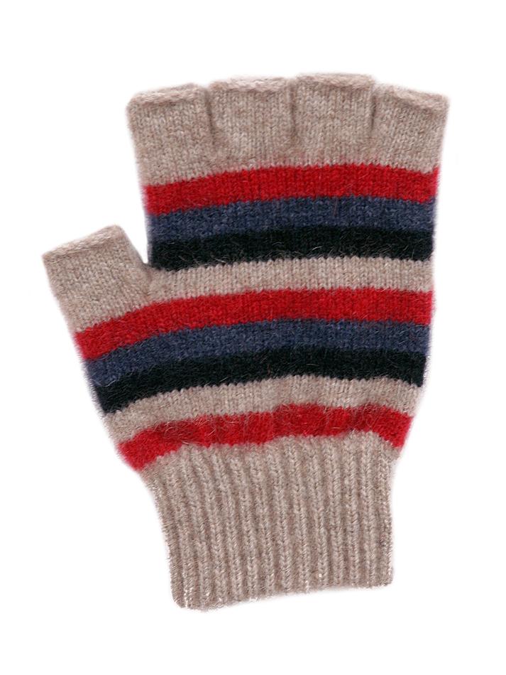 MULTI STRIPED FINGERLESS GLOVE - Woolshed Gallery