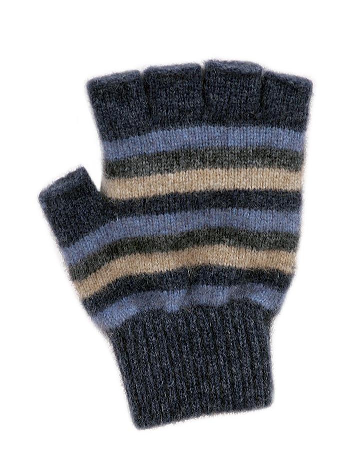 MULTI STRIPED FINGERLESS GLOVE - Woolshed Gallery