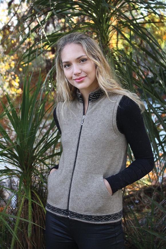 MOTIF ZIP VEST - Woolshed Gallery