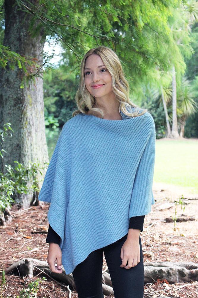 ALPACA RIB PONCHO - Woolshed Gallery