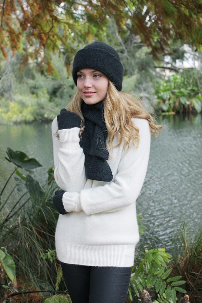 ALPACA PLAIN BEANIE - Woolshed Gallery