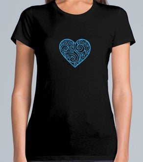 LADIES SCOOP NECK TEE - LOVEHEART