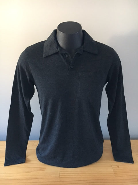 MENS MERINO L/S POLO