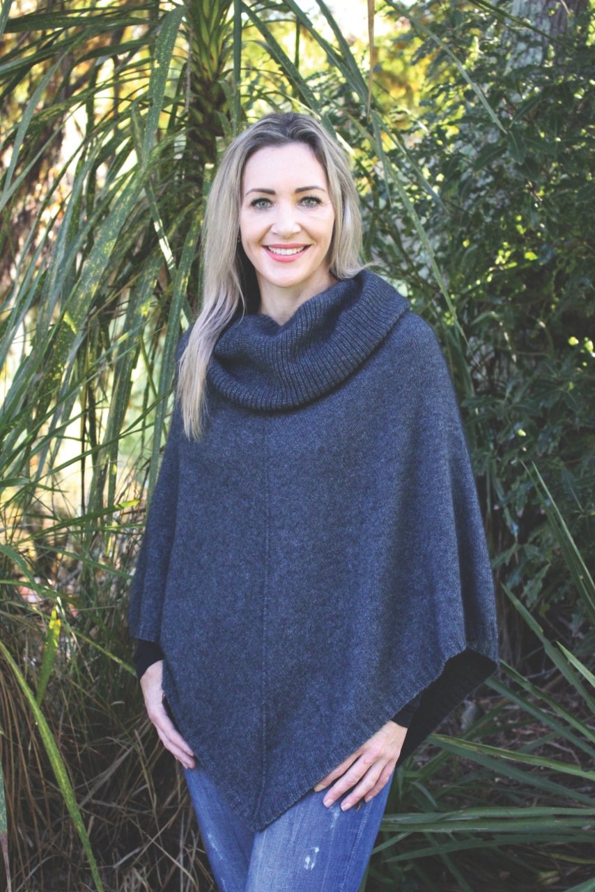 COWL NECK PONCHO - Woolshed Gallery