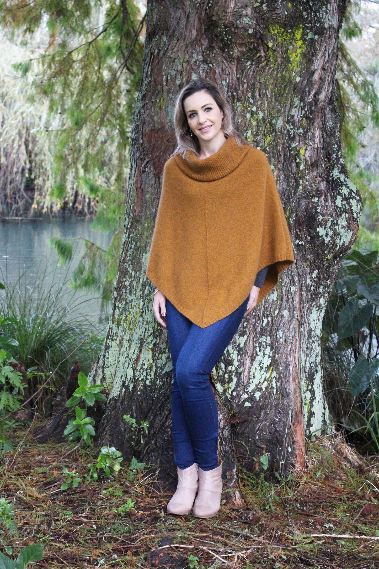 COWL NECK PONCHO - Woolshed Gallery