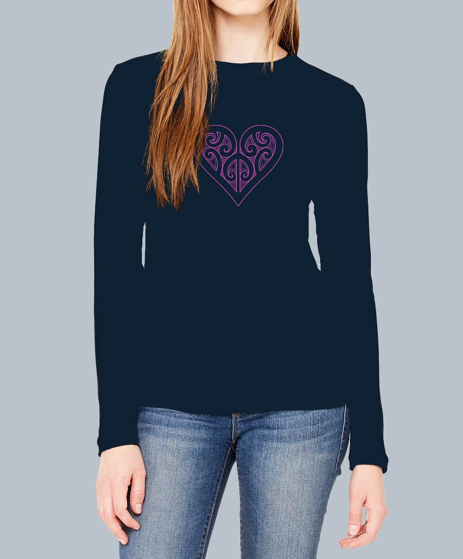 KORU HEART LONG SLEEVE MERINO - Woolshed Gallery