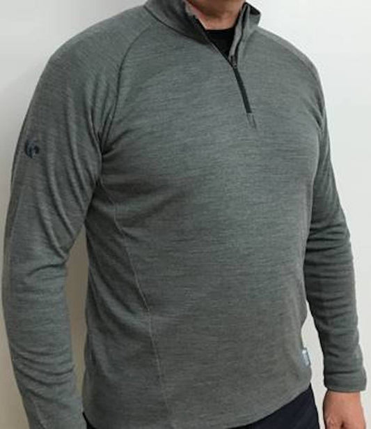 MENS MIDWEIGHT HALF ZIP MERINO - Woolshed Gallery