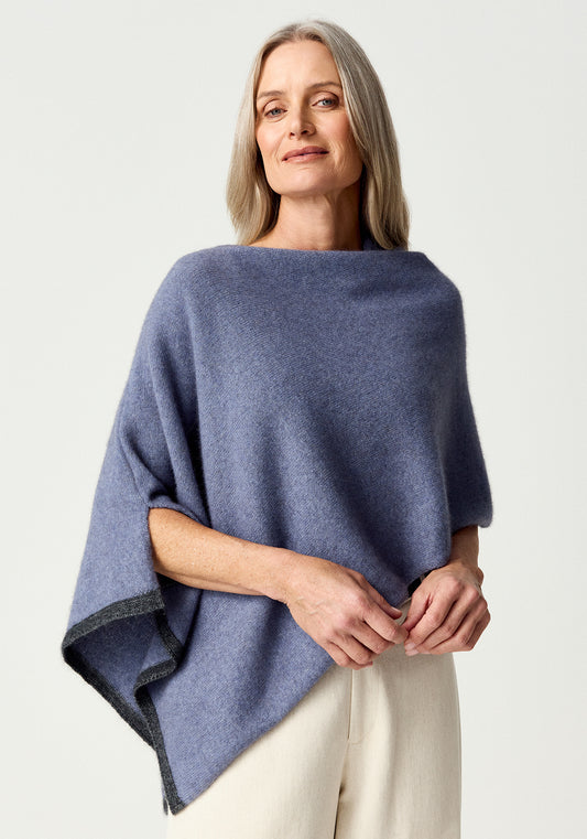 TWO TONE PONCHO