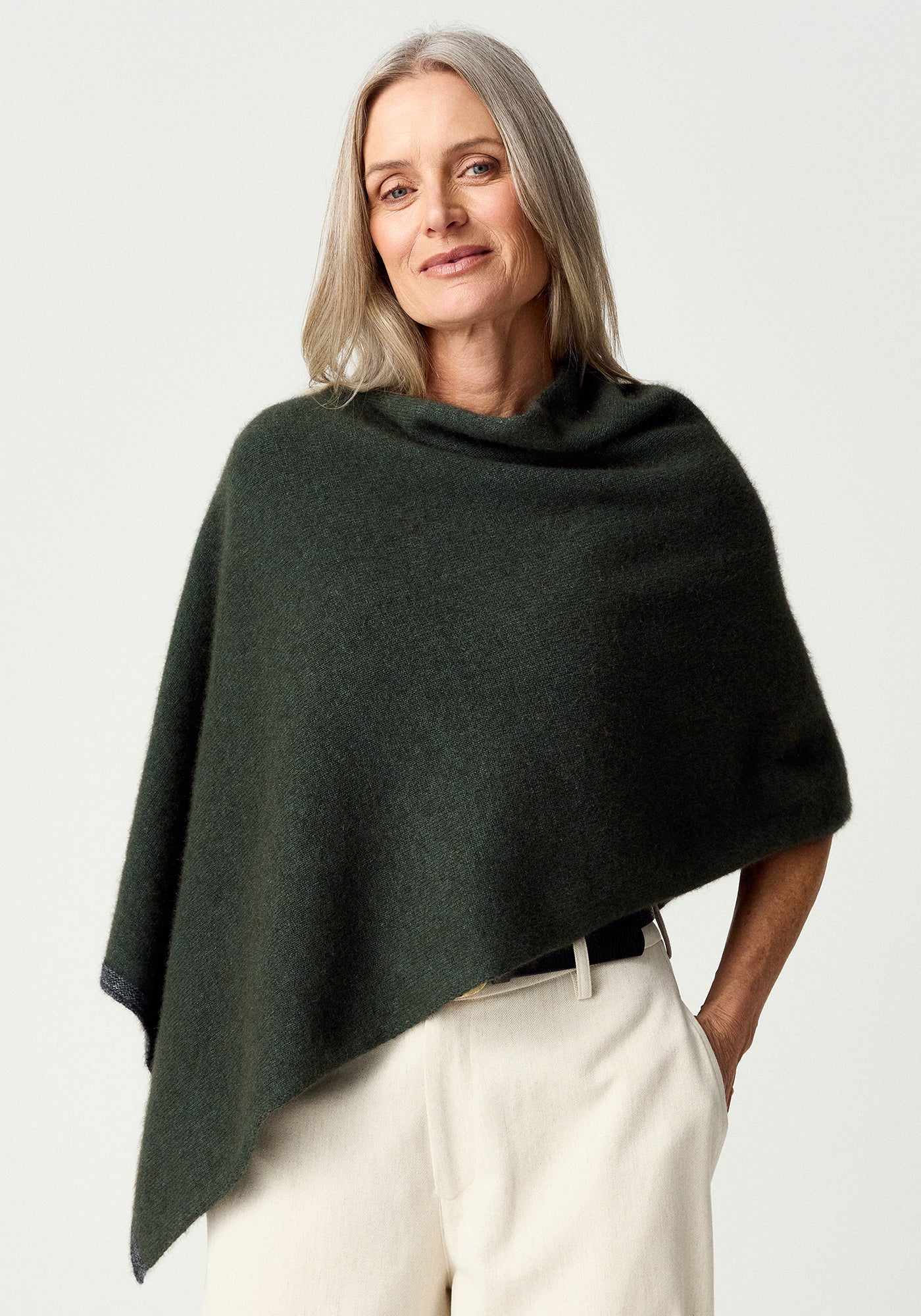 TWO TONE PONCHO