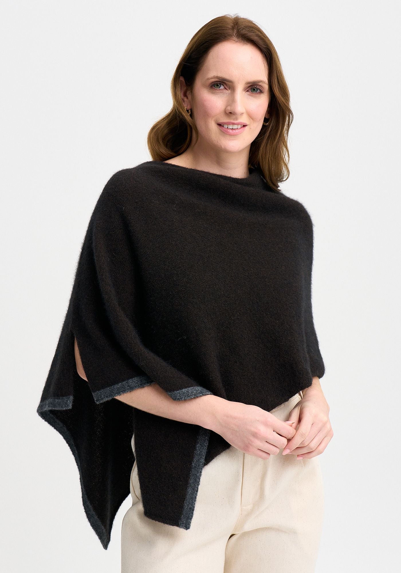 TWO TONE PONCHO