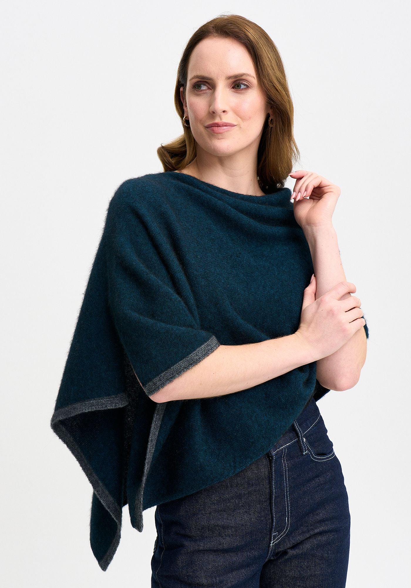 TWO TONE PONCHO