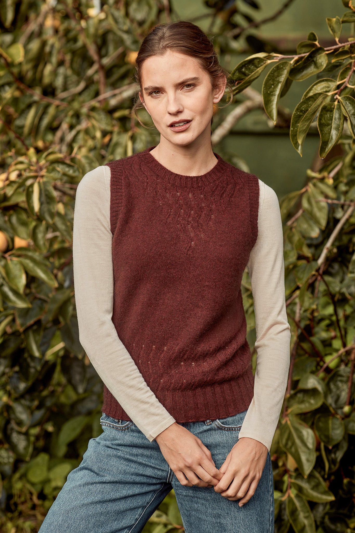 HERRINGBONE LACE VEST