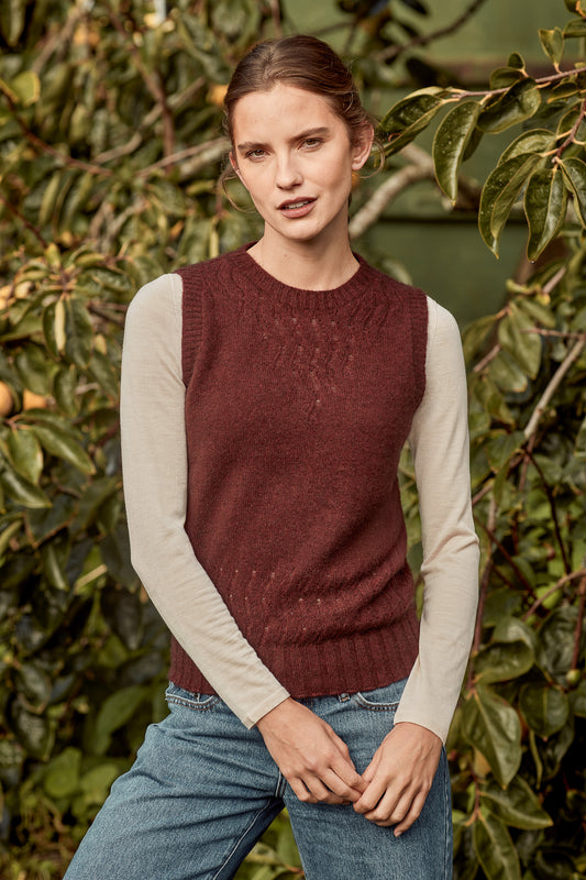 HERRINGBONE LACE VEST