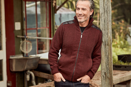 ZIP JACKET WITH LAMBSKIN LEATHER TRIM