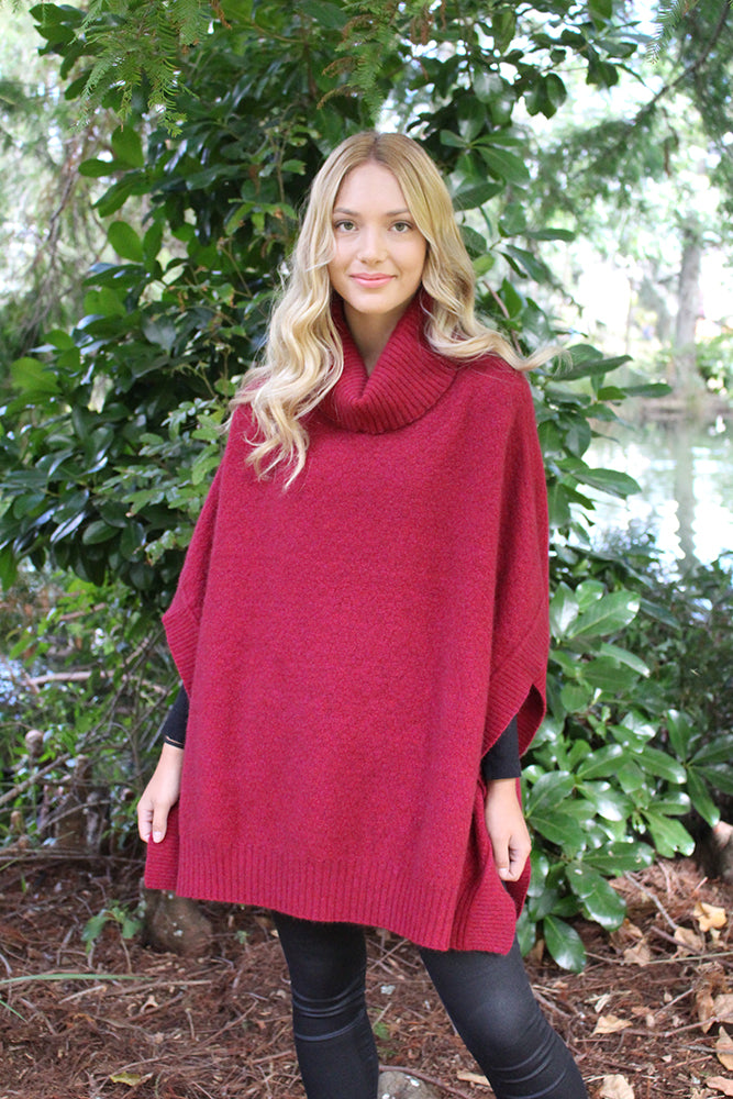 LUSH COWL NECK PONCHO