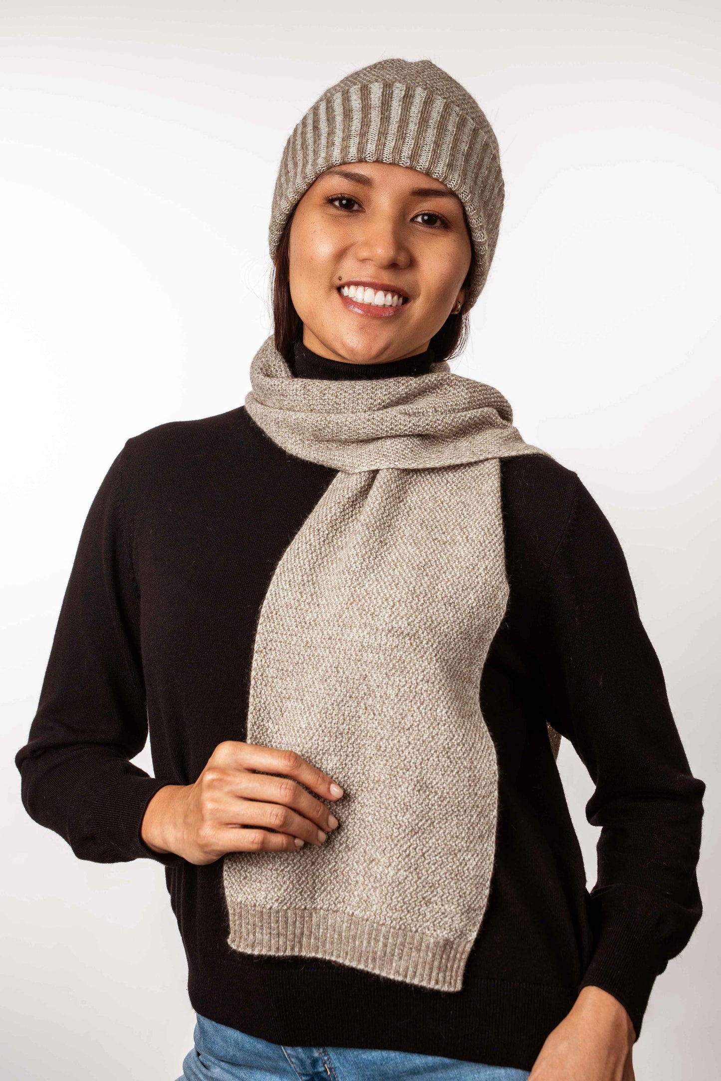 MOSS STITCH PLATED SCARF