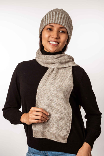MOSS STITCH PLATED SCARF