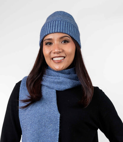 MOSS STITCH PLATED BEANIE