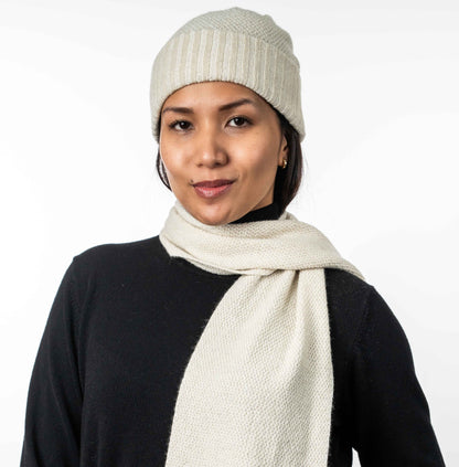 MOSS STITCH PLATED BEANIE