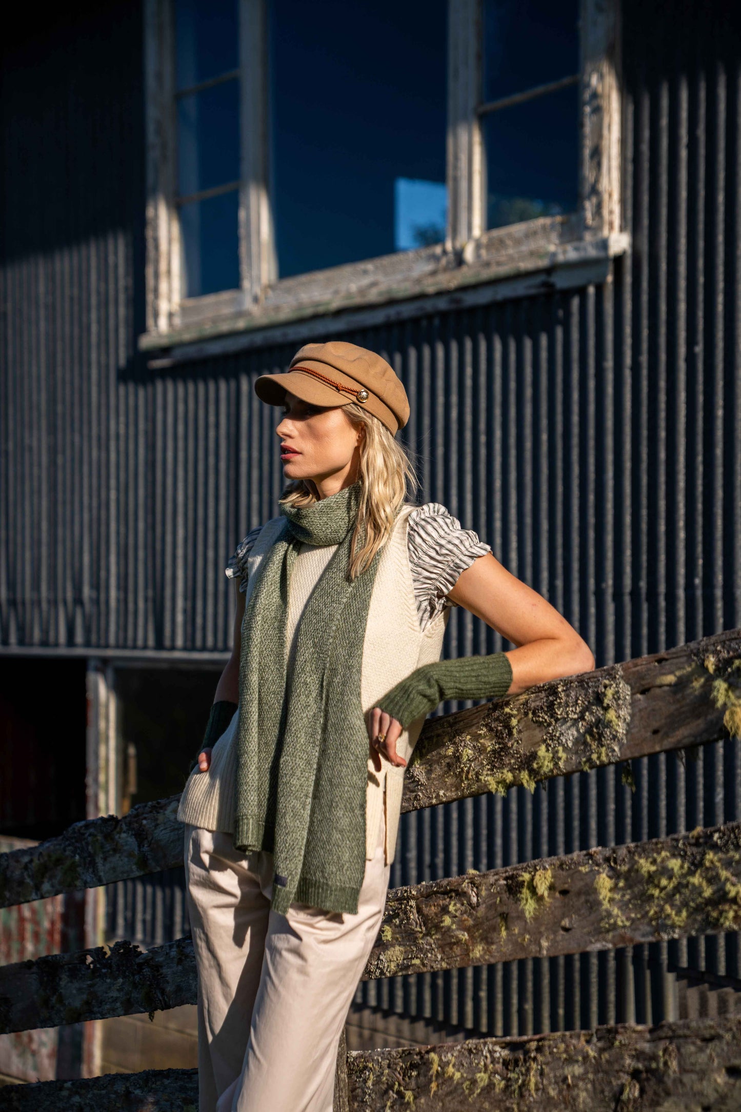MOSS STITCH PLATED SCARF