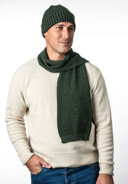 MOSS STITCH PLATED SCARF