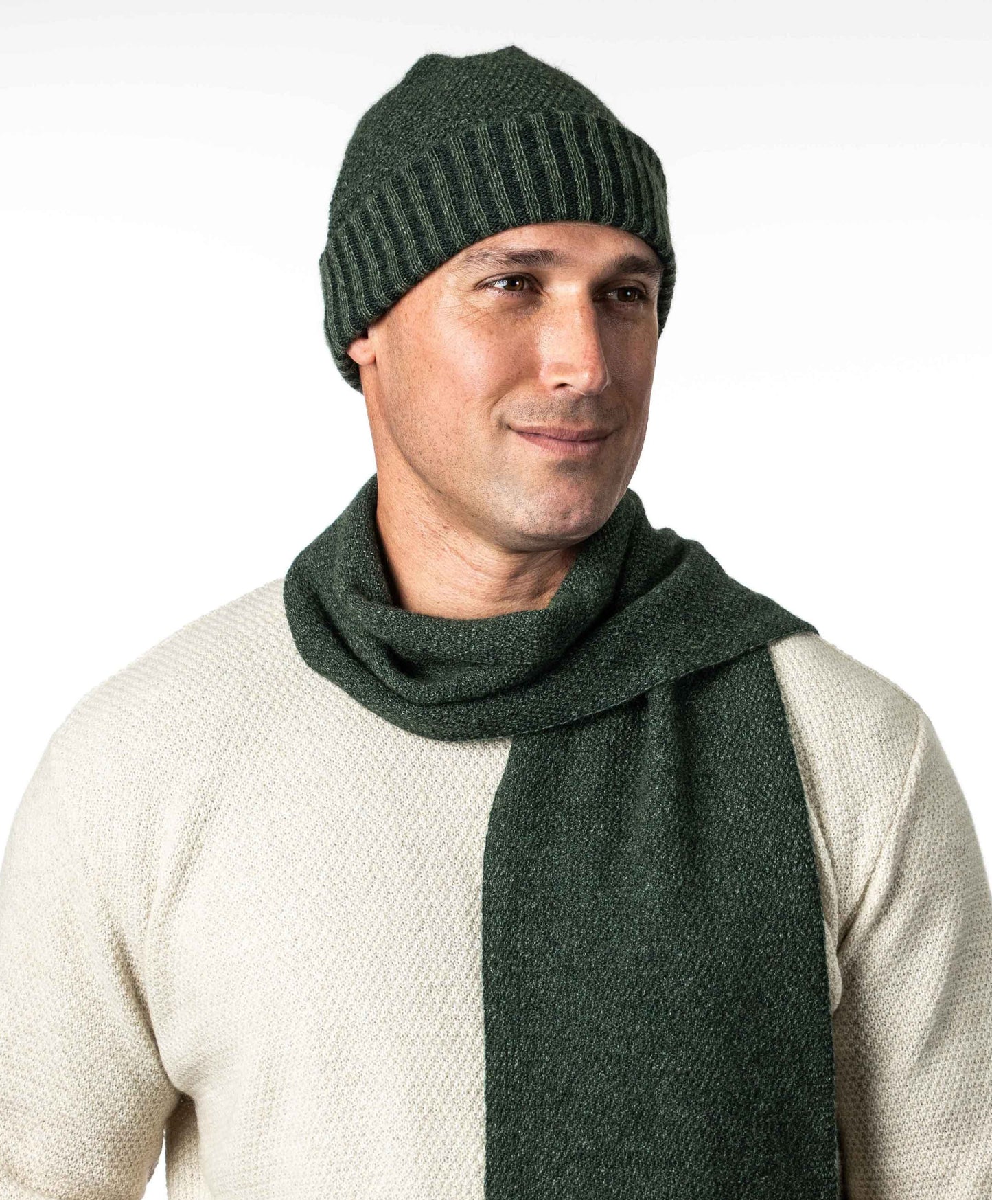 MOSS STITCH PLATED BEANIE