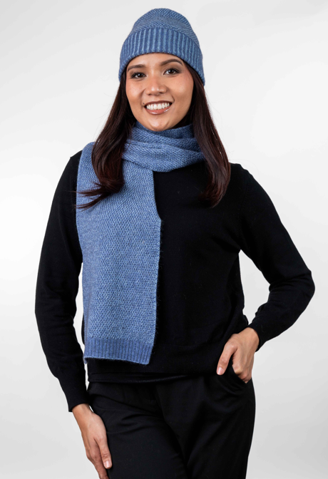 MOSS STITCH PLATED SCARF