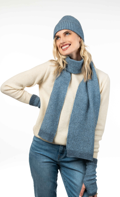 MOSS STITCH PLATED SCARF